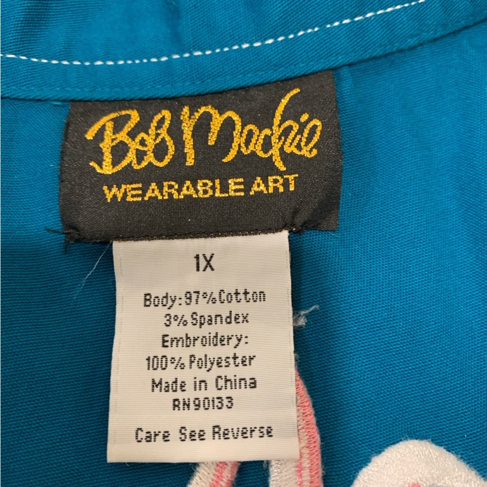 Bob Mackie Blue Jacket with Floral Detail - Picture 2 of 3